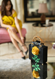 "A Fragile Flower" Collection - Rose Hand Bag in Yellow