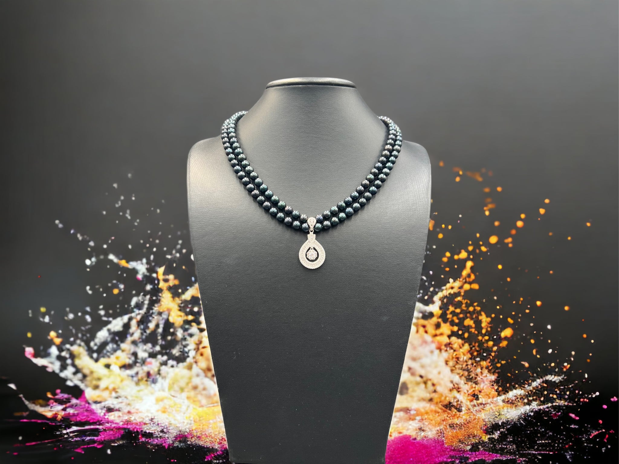 Double Black Pearl Necklace