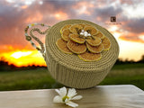 Crochet Blossom Bag Round ver. in Gold