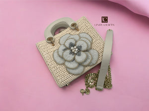 Crochet Blossom Bag in Pure White