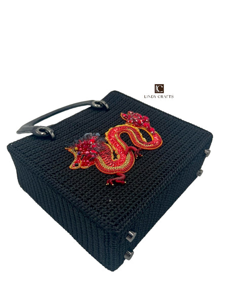 【dance with dragon】MAT FAKE LEATHER トート Dragonstone Square Bag in Black - Red – Lindy Crafts