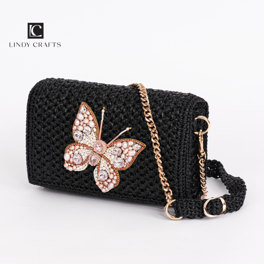 Pink Butterfly Clutch - Made to order