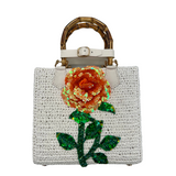 Rose Hand Bag in Orange - White Edition