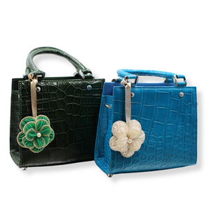 Lindy Croc Couture Elegancy Handbag in Moss Green