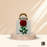 Rose Hand Bag in Red  - White Edition