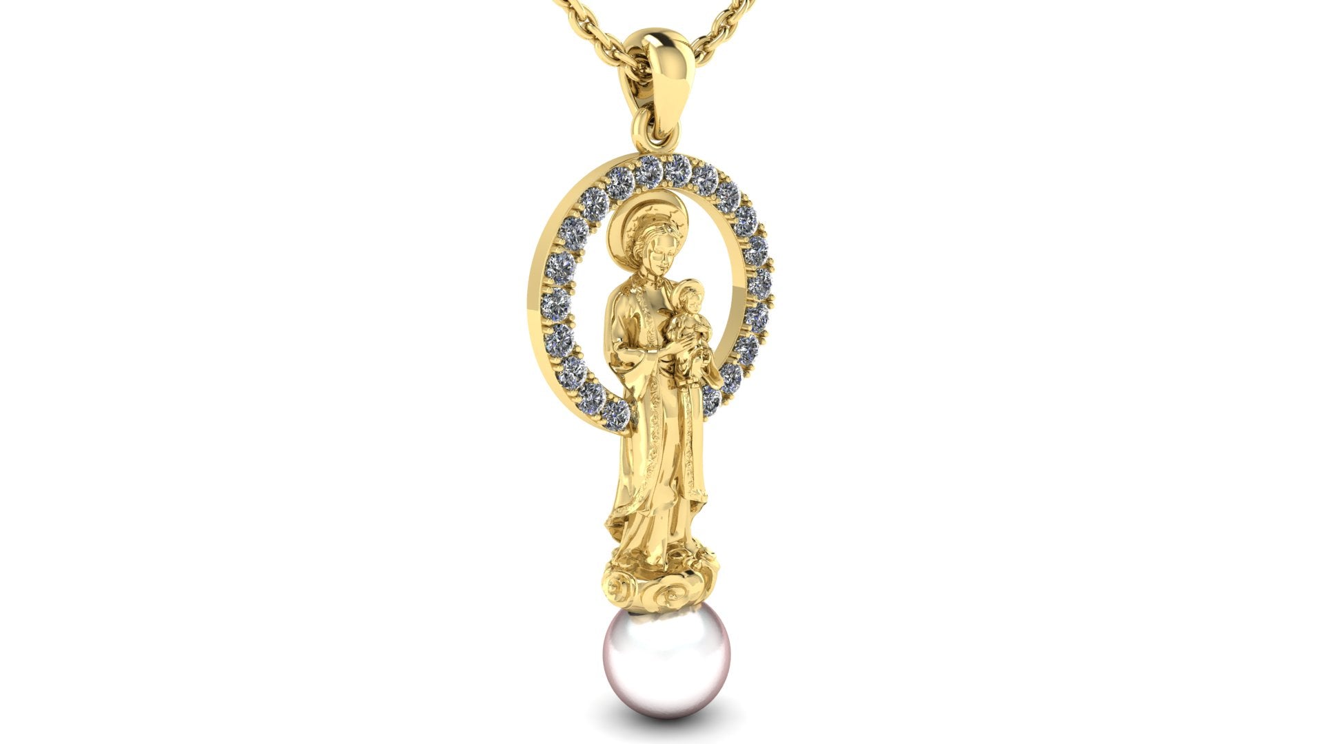Our Lady of La Vang Necklace – 18K Gold Plated