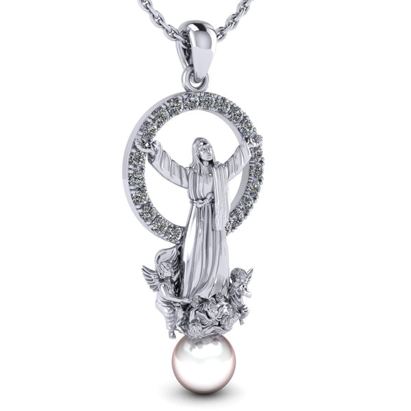 Our Lady of the Assumption Necklace – Rhodium Plated Silve