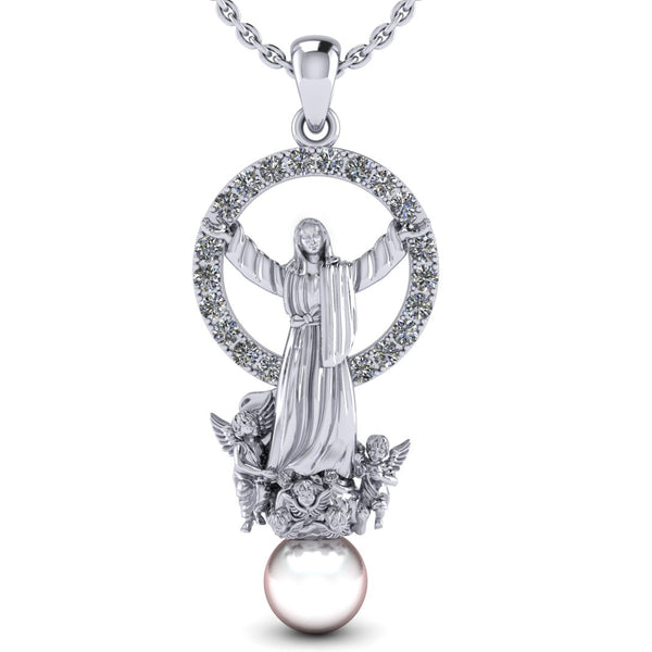 Our Lady of the Assumption Necklace – Rhodium Plated Silve