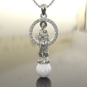Our Lady of La Vang Necklace – Rhodium Plated Sterling Silver