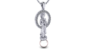 Our Lady of La Vang Necklace – Rhodium Plated Sterling Silver