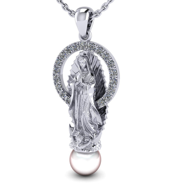 Our Lady of Guadalupe Necklace – Rhodium Plated Silver
