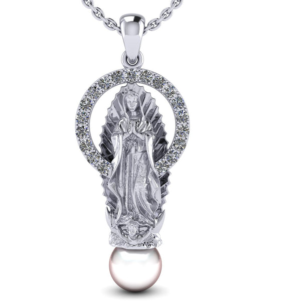 Our Lady of Guadalupe Necklace – Rhodium Plated Silver