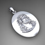 Crown of Thorns Crucifix Necklace – Rhodium Plated Silver