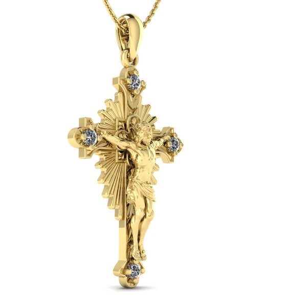 Jesus Crucifix Cross Necklace – 18K Gold Plated