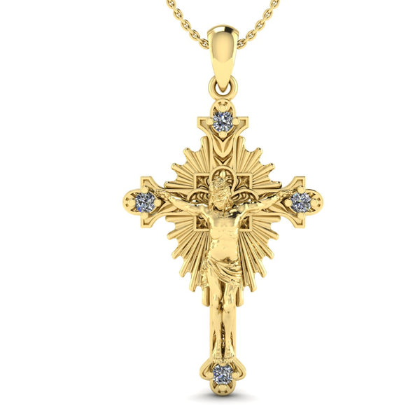 Jesus Crucifix Cross Necklace – 18K Gold Plated