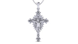Jesus Crucifix Cross Necklace – Rhodium Plated Silver