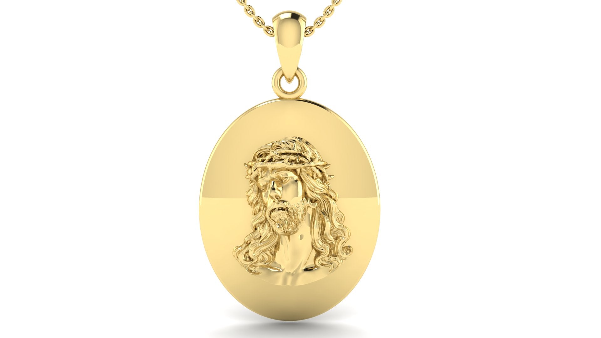Crown of Thorns Crucifix Necklace – 18K Gold Plated