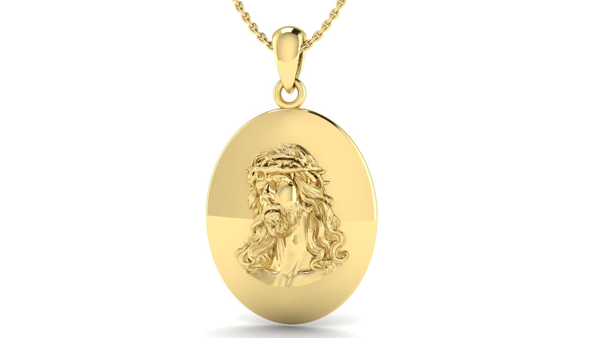 Crown of Thorns Crucifix Necklace – 18K Gold Plated