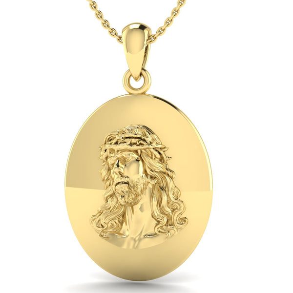 Crown of Thorns Crucifix Necklace – 18K Gold Plated