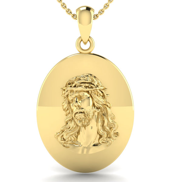 Crown of Thorns Crucifix Necklace – 18K Gold Plated