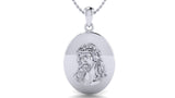 Crown of Thorns Crucifix Necklace – Rhodium Plated Silver