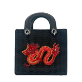 Dragonstone Square Bag in Black - Red