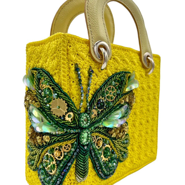 Square Craft Yarn Handbag - Butterfly Handbag