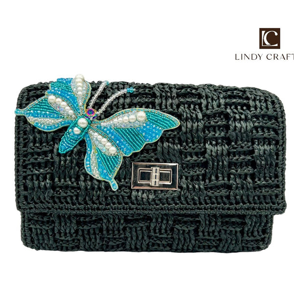 Butterfly Embellished Clutch - Made to order