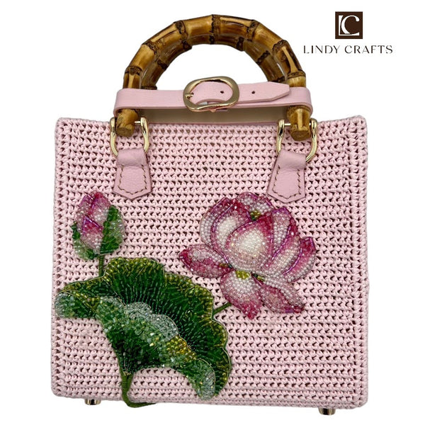Customized Square Bag - Lotus Flower - Made to order