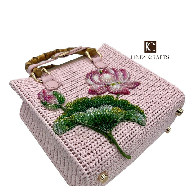 Customized Square Bag - Lotus Flower - Made to order