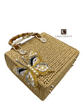 Butterfly bag, natural palm fiber, handmade