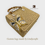 Butterfly bag, natural palm fiber, handmade