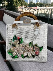 Customize Crochet Bag - Palm Leaf Natural Fiber Bag - Made to oder