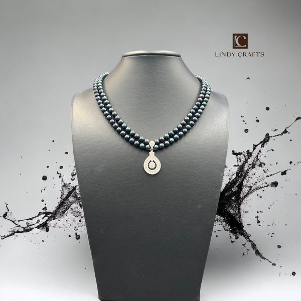 Double Black Pearl Necklace