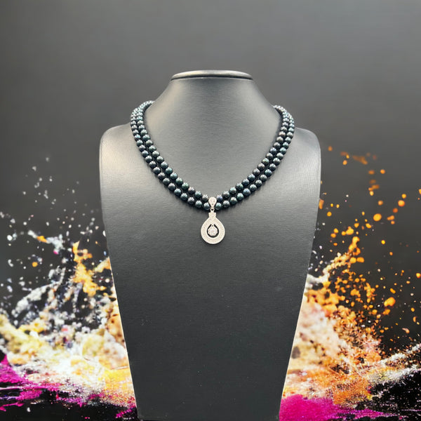 Double Black Pearl Necklace