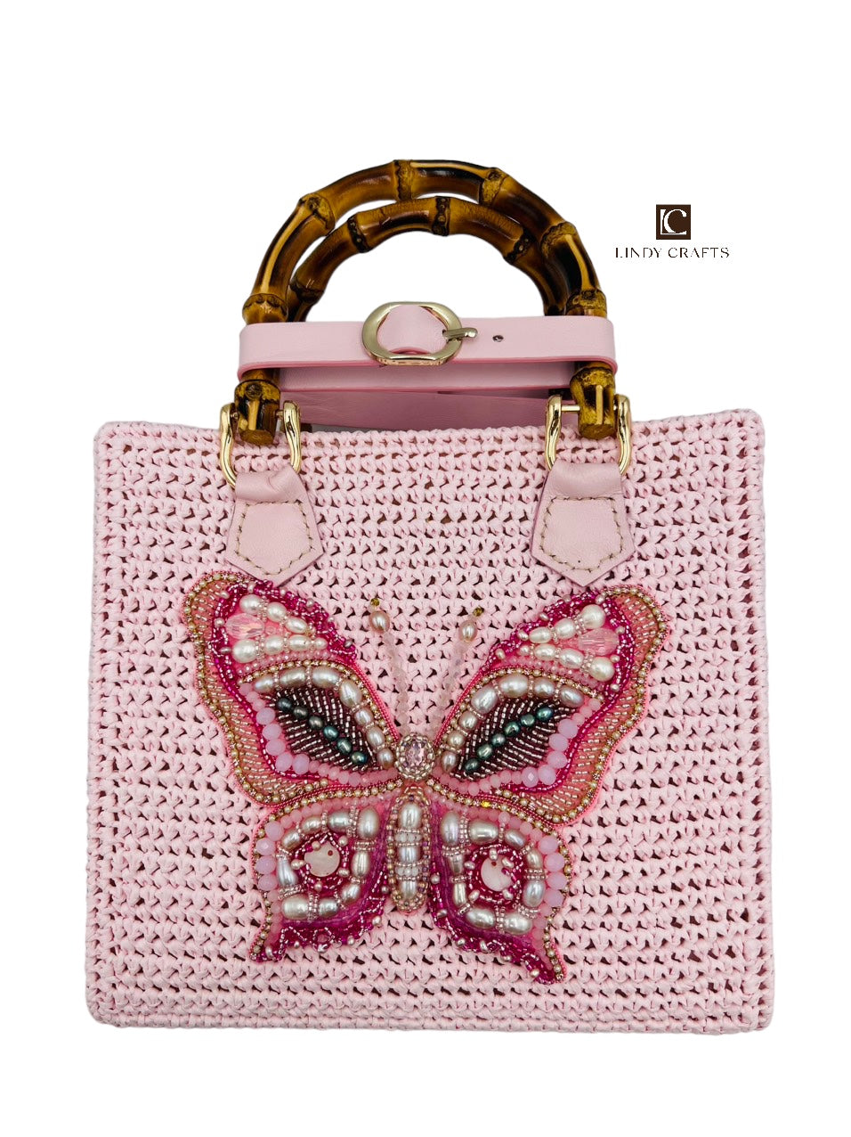 Spring Butterfly Ballet Bamboo Bag in Cherry Blossom Pink - Made to order