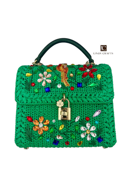 Golden Blossom Bag in Malachite Green – Lindy Crafts