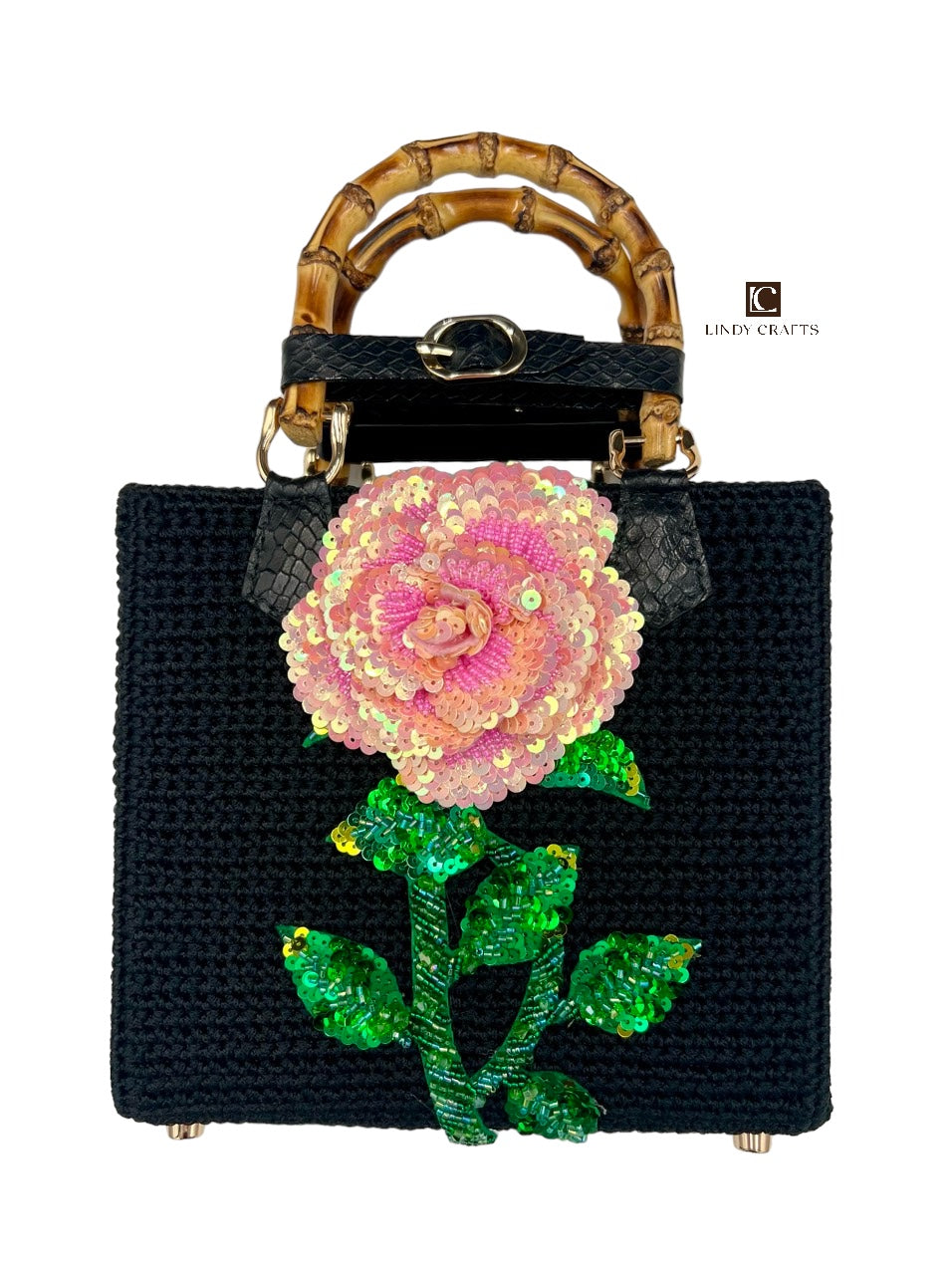 "A Fragile Flower" Collection - Rose Hand Bag in Pink