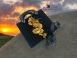 Dragonstone Square Bag in Black - Gold
