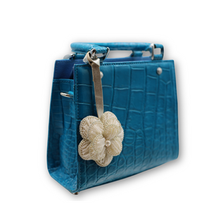 Lindy Croc Couture Elegancy Handbag in Elegant Blue