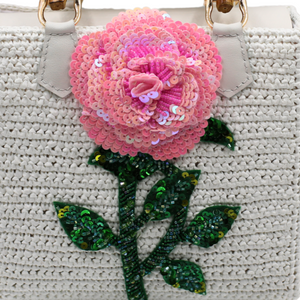 Rose Hand Bag in Pink - White Edition