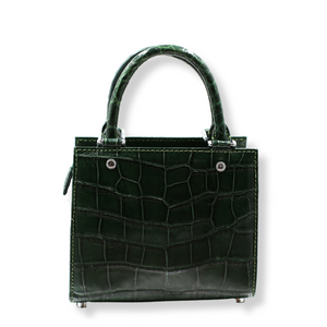 Lindy Croc Couture Elegancy Handbag in Royal Purple