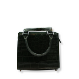 Lindy Croc Couture Elegancy Handbag in Deep Forest Green