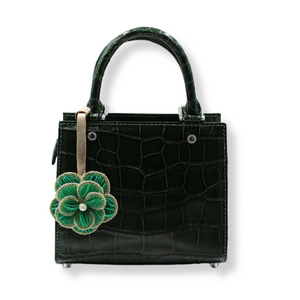 Lindy Croc Couture Elegancy Handbag in Deep Forest Green