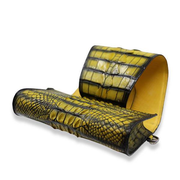 Lindy Croc Couture Pamina Clutch in Yellow