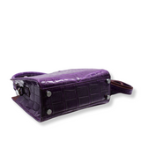 Lindy Croc Couture Elegancy Handbag in Royal Purple