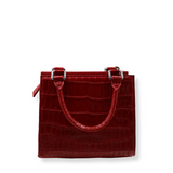 Lindy Croc Couture Elegancy Handbag in Striking Red