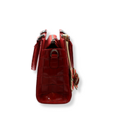 Lindy Croc Couture Elegancy Handbag in Striking Red