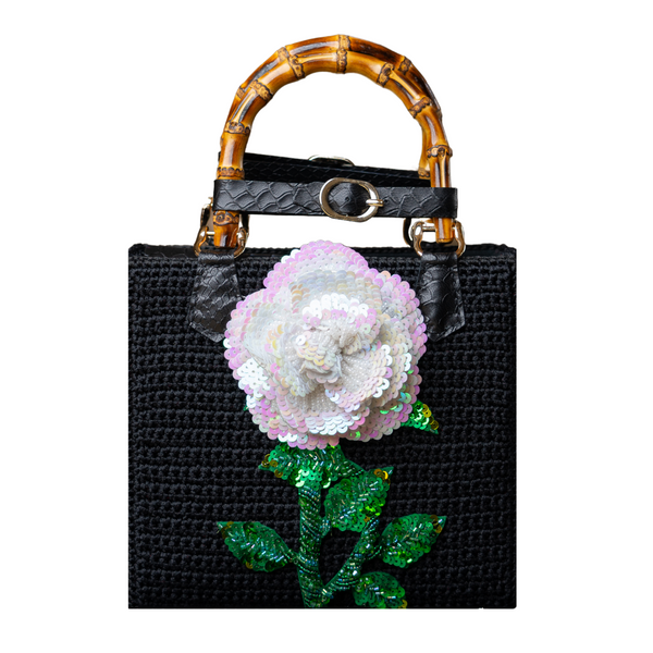 Rose Hand Bag in White