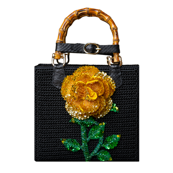 Rose Hand Bag in Yellow
